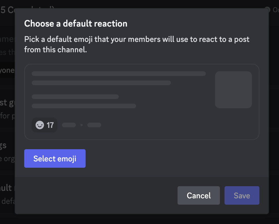 Choose a default reaction